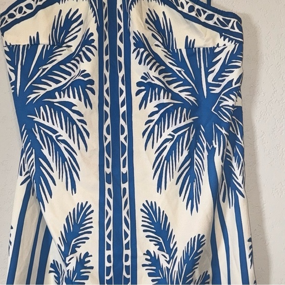 Tropical Blue Palm Tree Print Mini Dress - Picture 4 of 10